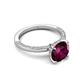 5 - Lucia 2.41 ctw Rhodolite Garnet (8 mm) Hidden Halo accented Natural Diamond Engagement Ring  