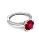 5 - Lucia 2.91 ctw Created Ruby (8 mm) Hidden Halo accented Natural Diamond Engagement Ring  