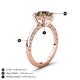 4 - Lucia 1.96 ctw Smoky Quartz (8 mm) Hidden Halo accented Natural Diamond Engagement Ring  