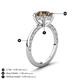 4 - Lucia 1.96 ctw Smoky Quartz (8 mm) Hidden Halo accented Natural Diamond Engagement Ring  