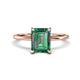 1 - Morgan 3.11 ctw Center Created Alexandrite Emerald Shape with Prong Studded Natural Diamond Solitaire Plus Engagement Ring 