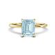 1 - Morgan 2.15 ctw Center Aquamarine Emerald Shape with Prong Studded Natural Diamond Solitaire Plus Engagement Ring 