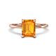 1 - Morgan 2.40 ctw Center Citrine Emerald Shape with Prong Studded Natural Diamond Solitaire Plus Engagement Ring 