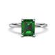 1 - Morgan 2.05 ctw Center Created Emerald with Prong Studded Natural Diamond Solitaire Plus Engagement Ring 