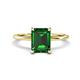 1 - Morgan 2.05 ctw Center Created Emerald with Prong Studded Natural Diamond Solitaire Plus Engagement Ring 