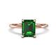 1 - Morgan 2.05 ctw Center Created Emerald with Prong Studded Natural Diamond Solitaire Plus Engagement Ring 