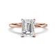 1 - Morgan 1.95 ctw Center Moissanite Emerald Shape with Prong Studded Natural Diamond Solitaire Plus Engagement Ring 