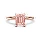 1 - Morgan 2.40 ctw Center Morganite Emerald Shape with Prong Studded Natural Diamond Solitaire Plus Engagement Ring 