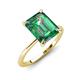 3 - Morgan 3.11 ctw Center Created Alexandrite Emerald Shape with Prong Studded Natural Diamond Solitaire Plus Engagement Ring 