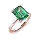 3 - Morgan 3.11 ctw Center Created Alexandrite Emerald Shape with Prong Studded Natural Diamond Solitaire Plus Engagement Ring 