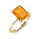 3 - Morgan 2.40 ctw Center Citrine Emerald Shape with Prong Studded Natural Diamond Solitaire Plus Engagement Ring 