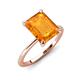 3 - Morgan 2.40 ctw Center Citrine Emerald Shape with Prong Studded Natural Diamond Solitaire Plus Engagement Ring 