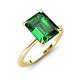 3 - Morgan 2.05 ctw Center Created Emerald with Prong Studded Natural Diamond Solitaire Plus Engagement Ring 