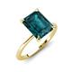 3 - Morgan 3.15 ctw Center London Blue Topaz Emerald Shape with Prong Studded Natural Diamond Solitaire Plus Engagement Ring 