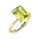 3 - Morgan 2.60 ctw Center Peridot Emerald Shape with Prong Studded Natural Diamond Solitaire Plus Engagement Ring 