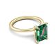 5 - Morgan 3.11 ctw Center Created Alexandrite Emerald Shape with Prong Studded Natural Diamond Solitaire Plus Engagement Ring 