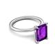 5 - Morgan 2.40 ctw Center Amethyst Emerald Shape with Prong Studded Natural Diamond Solitaire Plus Engagement Ring 