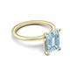 5 - Morgan 2.15 ctw Center Aquamarine Emerald Shape with Prong Studded Natural Diamond Solitaire Plus Engagement Ring 