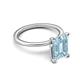 5 - Morgan 2.15 ctw Center Aquamarine Emerald Shape with Prong Studded Natural Diamond Solitaire Plus Engagement Ring 