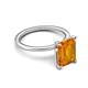 5 - Morgan 2.40 ctw Center Citrine Emerald Shape with Prong Studded Natural Diamond Solitaire Plus Engagement Ring 