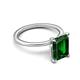 5 - Morgan 2.05 ctw Center Created Emerald with Prong Studded Natural Diamond Solitaire Plus Engagement Ring 