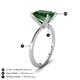 4 - Morgan 2.05 ctw Center Created Emerald with Prong Studded Natural Diamond Solitaire Plus Engagement Ring 