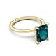 5 - Morgan 3.15 ctw Center London Blue Topaz Emerald Shape with Prong Studded Natural Diamond Solitaire Plus Engagement Ring 