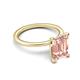 5 - Morgan 2.40 ctw Center Morganite Emerald Shape with Prong Studded Natural Diamond Solitaire Plus Engagement Ring 