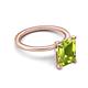 5 - Morgan 2.60 ctw Center Peridot Emerald Shape with Prong Studded Natural Diamond Solitaire Plus Engagement Ring 