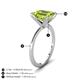 4 - Morgan 2.60 ctw Center Peridot Emerald Shape with Prong Studded Natural Diamond Solitaire Plus Engagement Ring 