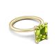 5 - Morgan 2.60 ctw Center Peridot Emerald Shape with Prong Studded Natural Diamond Solitaire Plus Engagement Ring 