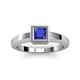 2 - Ian 0.85 ct Princess Cut Created Blue Sapphire Solitaire Ring 