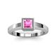 2 - Ian 0.85 ct Princess Cut Created Pink Sapphire Solitaire Ring 