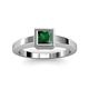 2 - Ian 0.97 ct Princess Cut Created Emerald Solitaire Ring 