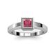 2 - Ian 1.25 ct Princess Cut Rhodolite Garnet Solitaire Ring 