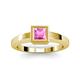 2 - Ian 0.85 ct Princess Cut Created Pink Sapphire Solitaire Ring 