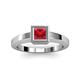 2 - Ian 0.85 ct Princess Cut Created Ruby Solitaire Ring 