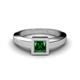 3 - Ian 0.97 ct Princess Cut Created Emerald Solitaire Ring 