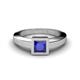 3 - Ian 0.85 ct Princess Cut Created Blue Sapphire Solitaire Ring 