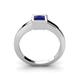 4 - Ian 0.85 ct Princess Cut Created Blue Sapphire Solitaire Ring 