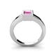 4 - Ian 0.85 ct Princess Cut Created Pink Sapphire Solitaire Ring 