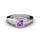 3 - Ian 1.00 ct Princess Cut Amethyst Solitaire Ring 