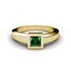 3 - Ian 0.97 ct Princess Cut Created Emerald Solitaire Ring 