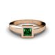 3 - Ian 0.97 ct Princess Cut Created Emerald Solitaire Ring 