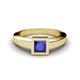 3 - Ian 0.85 ct Princess Cut Created Blue Sapphire Solitaire Ring 