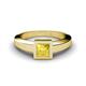 3 - Ian 0.85 ct Princess Cut Created Yellow Sapphire Solitaire Ring 