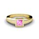 3 - Ian 0.85 ct Princess Cut Created Pink Sapphire Solitaire Ring 