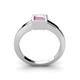 4 - Ian 0.90 ct Princess Cut Pink Tourmaline Solitaire Ring 