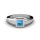 3 - Ian 1.38 ct Princess Cut Blue Topaz Solitaire Ring 