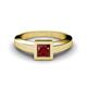 3 - Ian 1.35 ct Princess Cut Red Garnet Solitaire Ring 